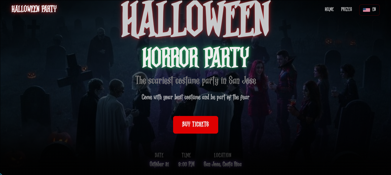 Landing page para evento de Halloween